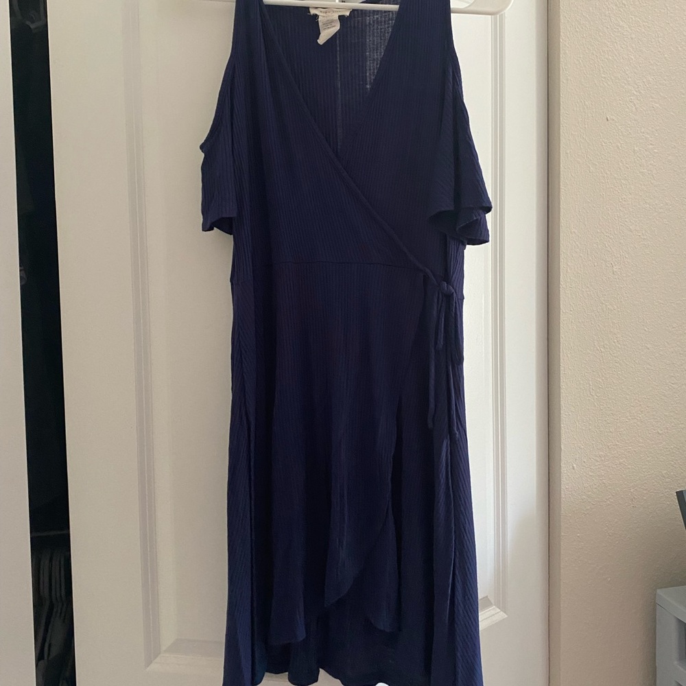 Forever 21 blue waist tie dress